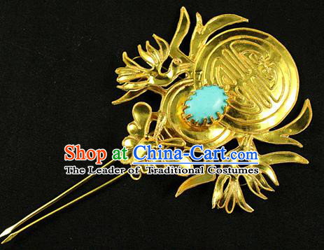 Chinese Traditional Miao Nationality Golden Birds Hairpins Hair Accessories for Women