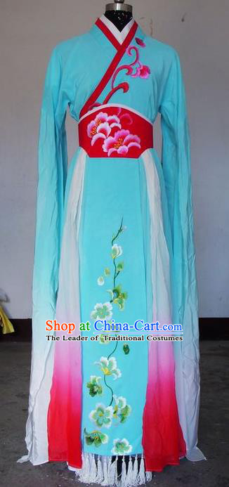 Chinese Traditional Beijing Opera Actress Green Costumes China Peking Opera Embroidered Dress for Adults