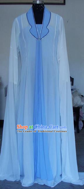 Chinese Traditional Beijing Opera Actress Blue Dress China Peking Opera Princess Costumes for Adults