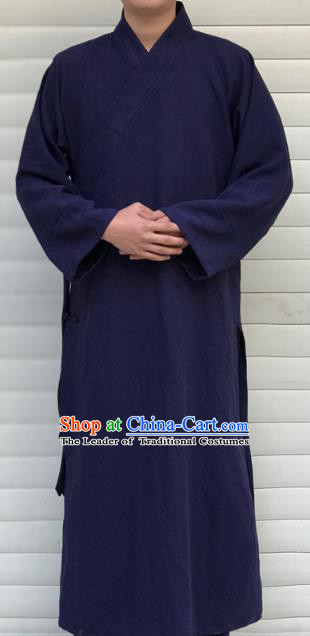 Chinese Traditional Martial Arts Taoist Nun Costumes Tai Chi Kung Fu Navy Priest Frock for Women