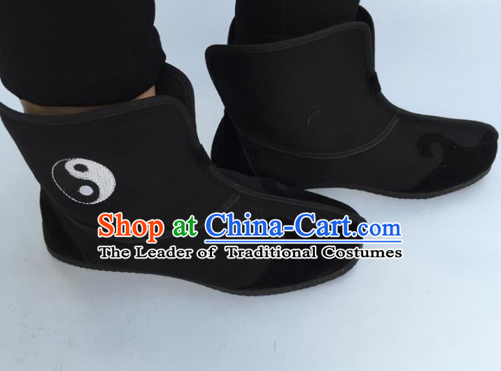 Chinese Traditional Martial Arts Black Boots Taoist Shoes Tai Chi Shoes for Men