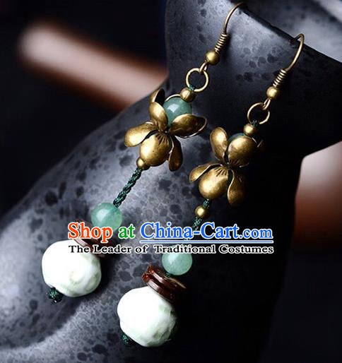 Chinese Traditional Jewelry Accessories Ancient Hanfu Lotus Earrings for Women