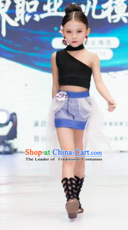 Children Models Show Costume Stage Performance Catwalks Clothing for Kids