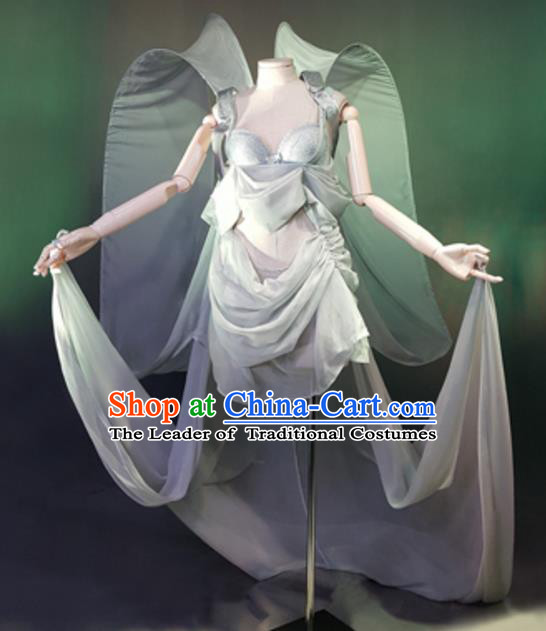 Top Grade Models Show Costume Stage Performance Grey Bikini Dress for Women