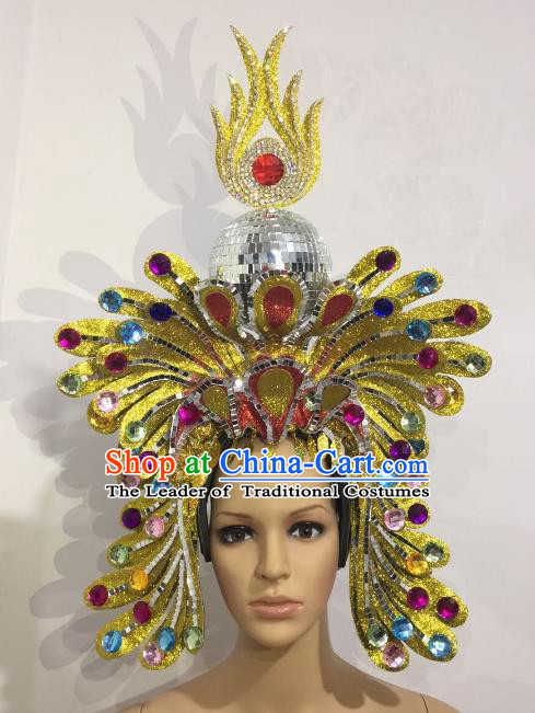 Brazilian Samba Dance Queen Hair Accessories Rio Carnival Roman Deluxe Headwear for Women