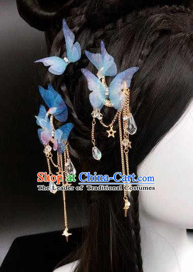 Chinese Traditional Hair Accessories Ancient Butterfly Hair Sticks Hairpins for Women