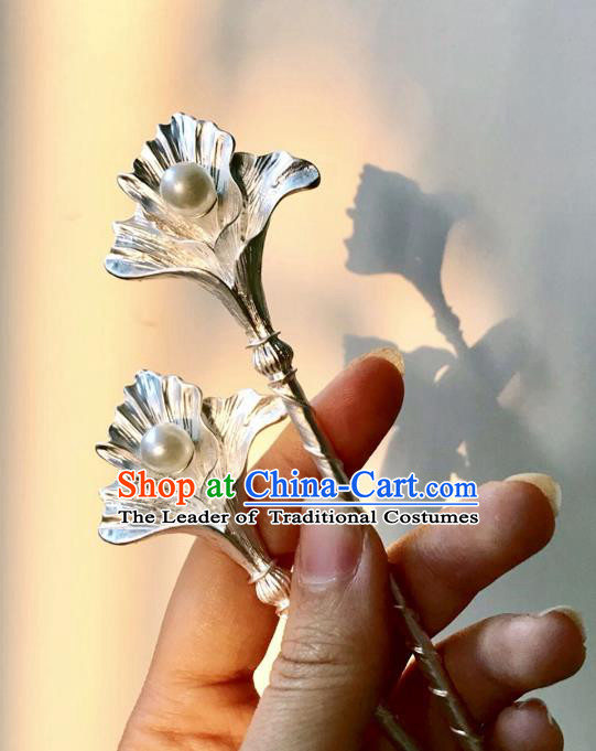 Chinese Traditional Hair Accessories Ancient Hanfu Lily Flowers Hairpins for Women