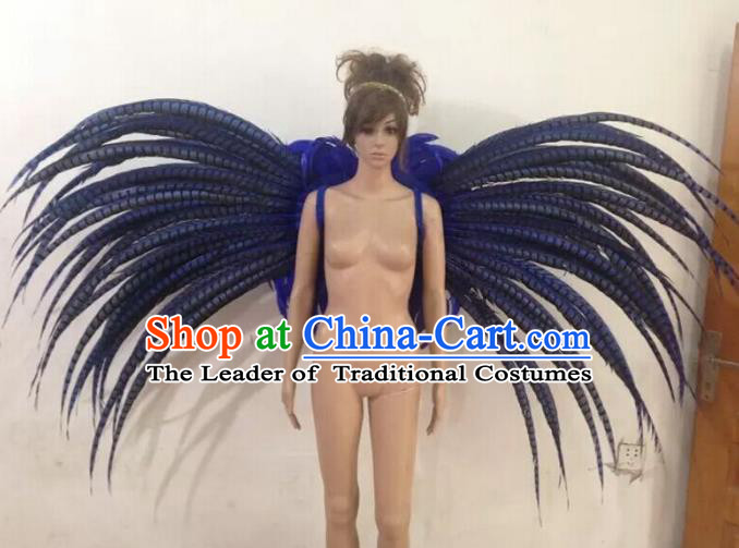 Customized Catwalks Props Brazilian Rio Carnival Samba Dance Ostrich Feather Deluxe Wings for Women