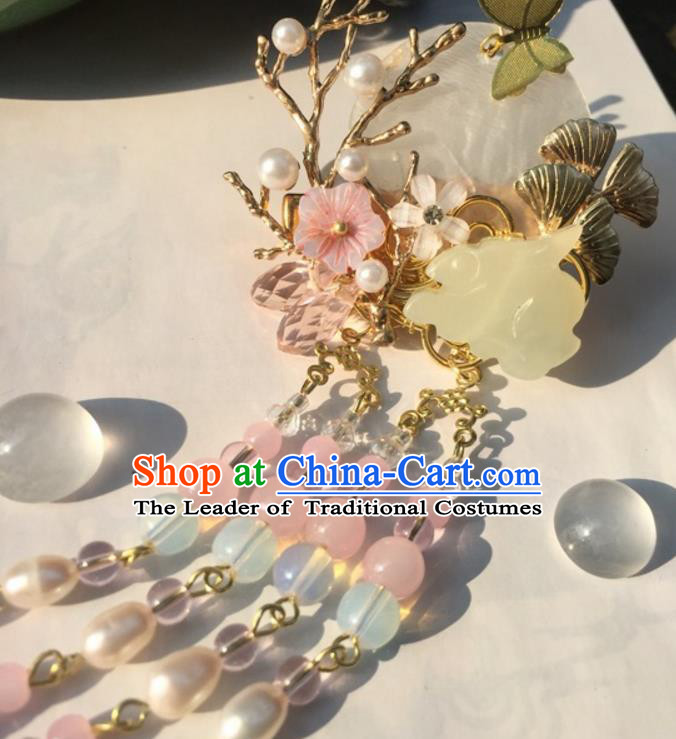 Chinese Traditional Hair Accessories Ancient Hanfu Hairpins Jade Rabbit Hair Claw for Women