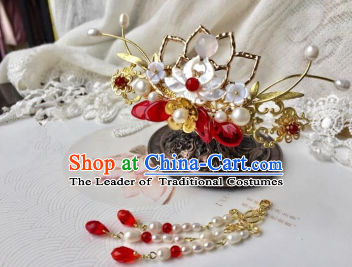 Chinese Traditional Hair Accessories Ancient Hanfu Phoenix Coronet Lotus Hairpins for Women