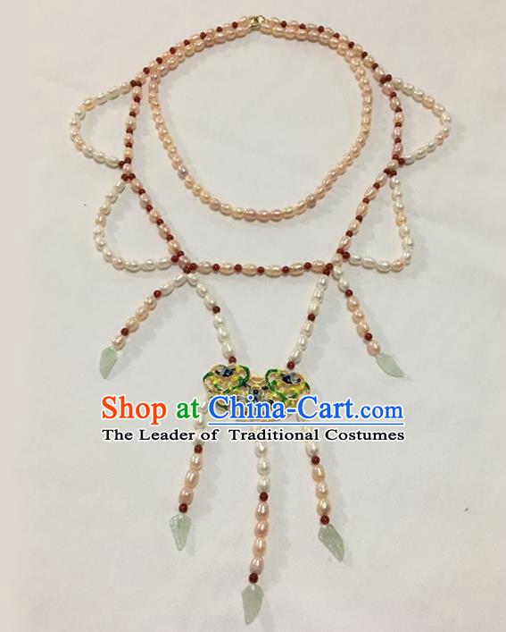 Traditional Chinese Ancient Princess Jewelry Accessories Hanfu Conophytum Pucillum Necklace for Women