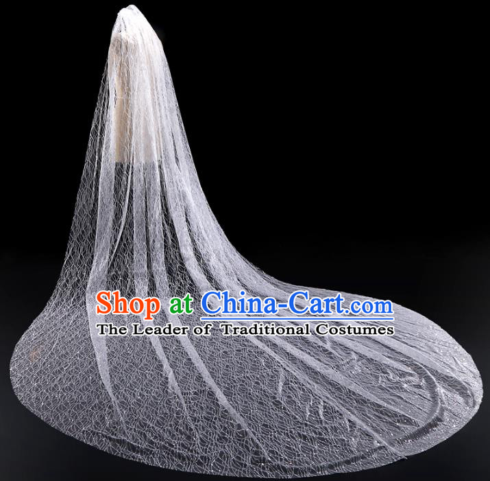 Top Grade Wedding Hair Accessories Bride Long Veil Headwear for Women