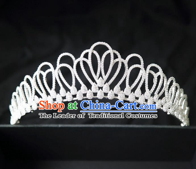 Top Grade Wedding Hair Accessories Hair Clasp Princess Zircon Royal Crown for Women