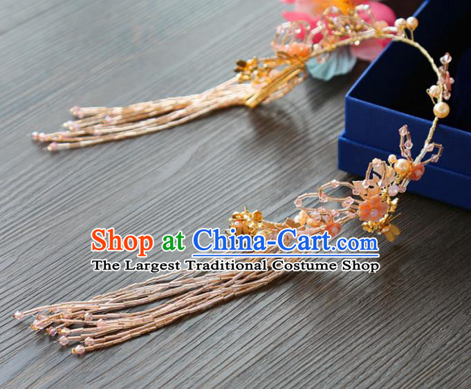 Handmade Wedding Hair Accessories Bride Tassel Hair Clasp for Women