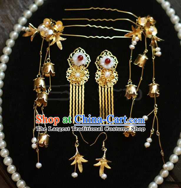 Top Grade Chinese Wedding Hair Accessories Ancient Bride Hairpins Hair Combs Complete Set for Women