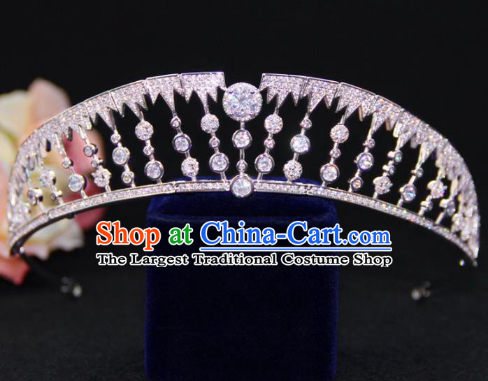 Top Grade Wedding Bride Hair Accessories Baroque Palace Princess Zircon Royal Crown for Women
