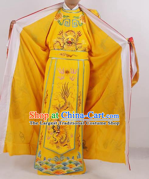 Professional Chinese Peking Opera Costumes Ancient Emperor Embroidered Yellow Clothing for Adults