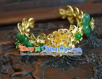 Top Grade Chinese Handmade Jewelry Accessories Ancient Palace Lady Hanfu Jade Bracelet for Women