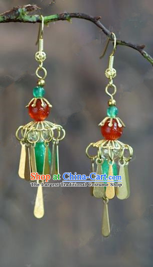 Chinese Handmade Jewelry Accessories Ancient Bride Hanfu Tassel Earrings for Women
