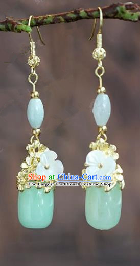 Chinese Handmade Jewelry Accessories Ancient Bride Hanfu Jade Earrings for Women