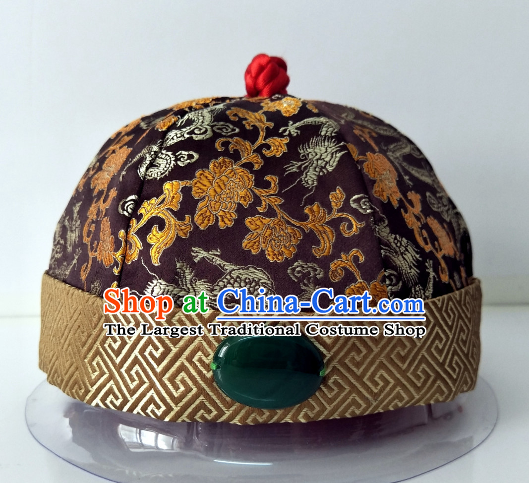 Chinese Ancient Style Handmade Qing Dynasty Emperor Conical Hat for Sale