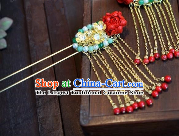 Chinese Handmade Ancient Hair Accessories Ancient Hanfu Tassel Step Shake Hairpins for Women