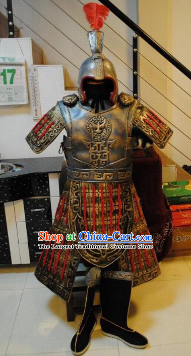 Top Grade Chinese Handmade Ancient Armor Warrior Helmet and Armour for Men