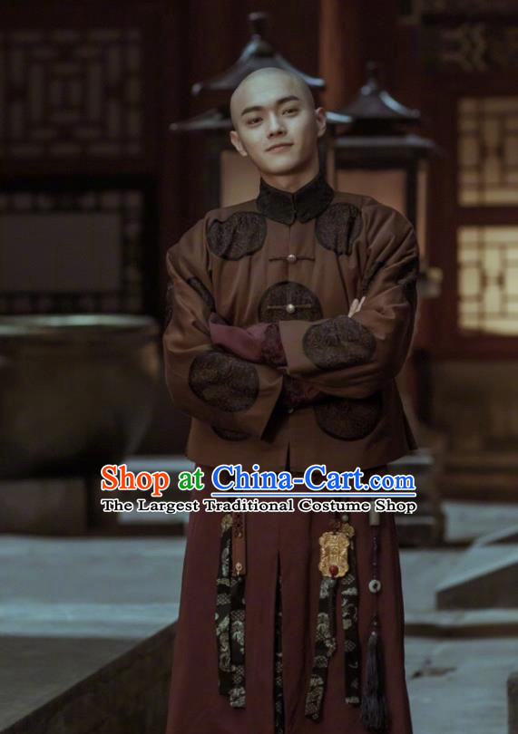 Story of Yanxi Palace Ancient Chinese Qing Dynasty Imperial Bodyguard Embroidered Costumes for Men