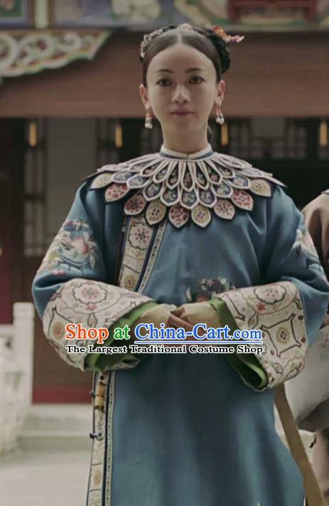 Story of Yanxi Palace Ancient Chinese Traditional Qing Dynasty Imperial Consort Embroidered Costumes for Women