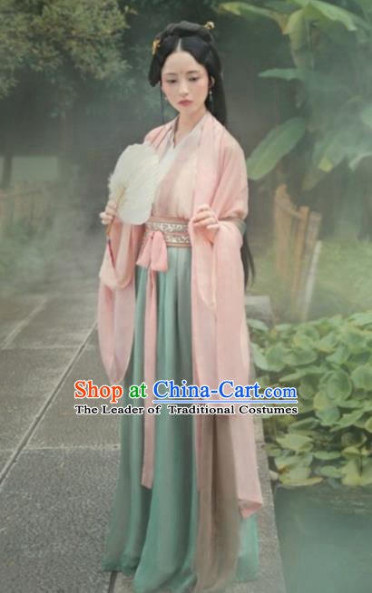 Chinese Ancient Jin Dynasty Palace Princess Hanfu Dress Fairy Costume for Women