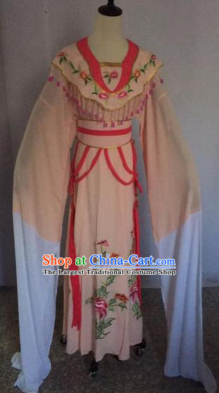 Chinese Traditional Beijing Opera Nobility Lady Apricot Dress Peking Opera Diva Costumes for Adults