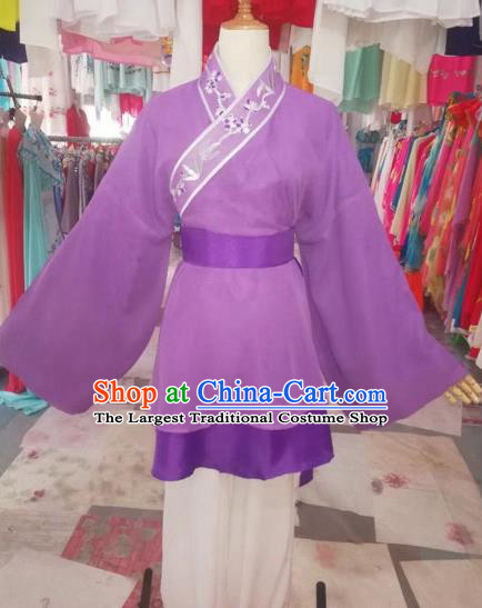 Chinese Traditional Beijing Opera Livehand Purple Clothing Peking Opera Costume for Adults