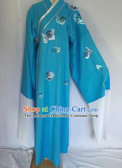 Chinese Traditional Beijing Opera Scholar Blue Robe Peking Opera Niche Clothing for Adults