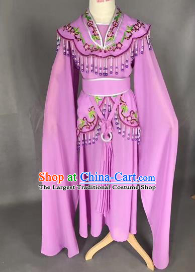 Chinese Ancient Peking Opera Children Purple Dress Traditional Beijing Opera Diva Costumes for Kids