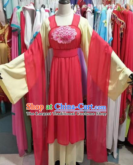 Chinese Traditional Peking Opera Diva Embroidered Dress Ancient Court Maid Costume for Adults