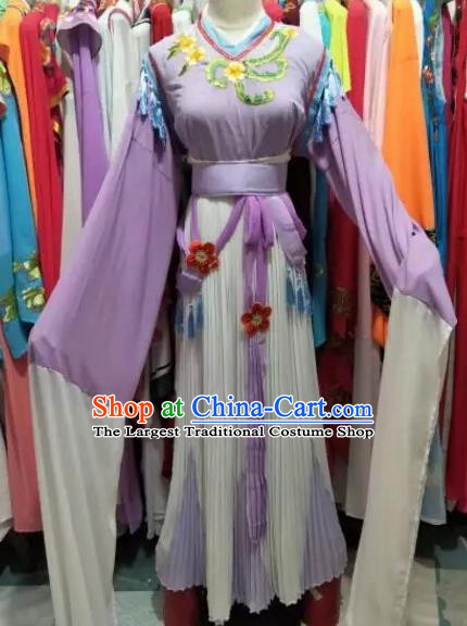 Chinese Huangmei Opera Rich Women Purple Dress Traditional Beijing Opera Diva Costume for Adults