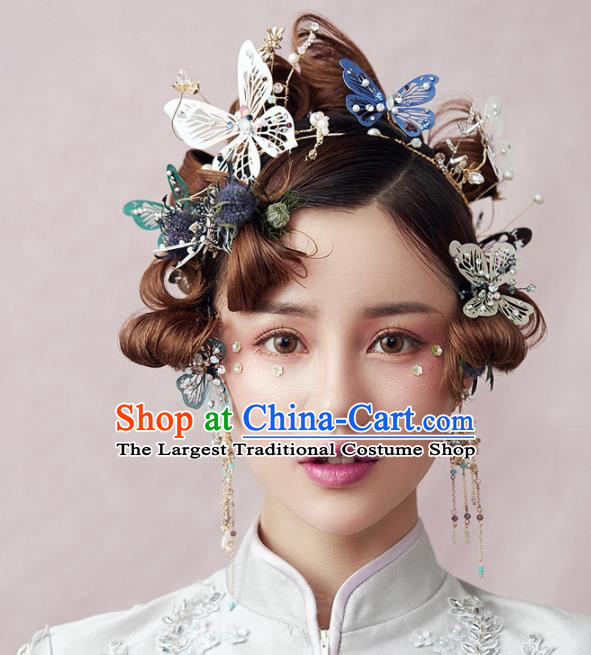 Chinese Ancient Hanfu Wedding Butterfly Hair Clasp Hair Accessories Traditional Hairpins for Women