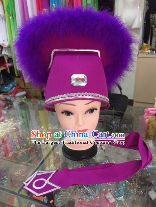 Chinese Traditional Beijing Opera Niche Purple Hat for Men