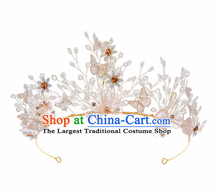 Top Grade Bride Hair Accessories Butterfly Royal Crown Headwear for Women