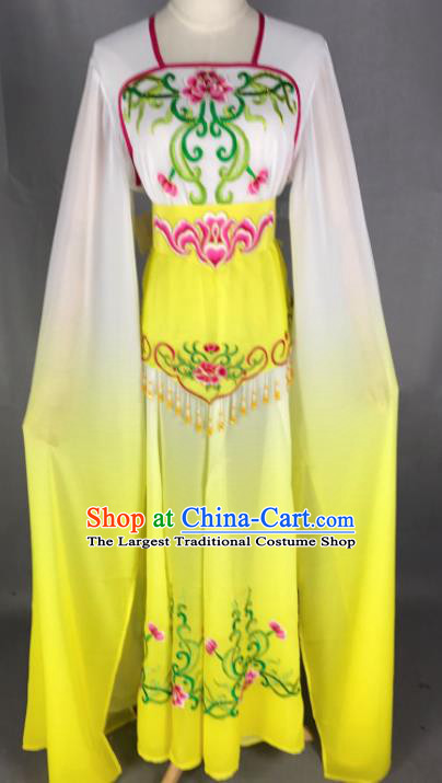 Chinese Ancient Court Maid Yellow Dress Traditional Beijing Opera Diva Costume for Adults