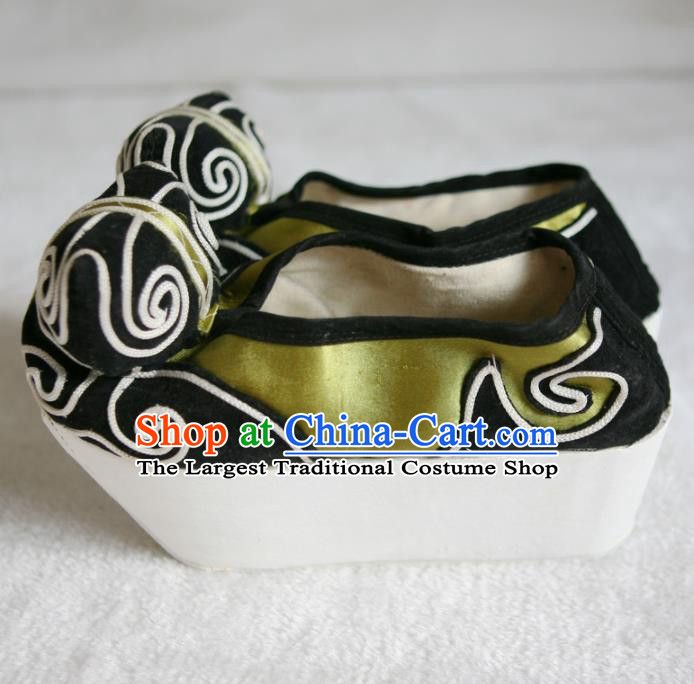 Chinese Traditional Beijing Opera Niche Green Shoes Beijing Opera Cloth Shoes for Men