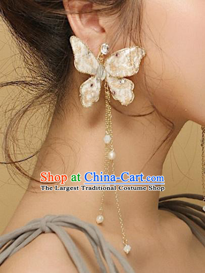 Top Grade Bride Wedding Accessories Crystal Butterfly Earrings for Women