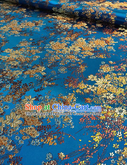 Asian Chinese Traditional Blue Brocade Fabric Silk Fabric Chinese Fabric Material