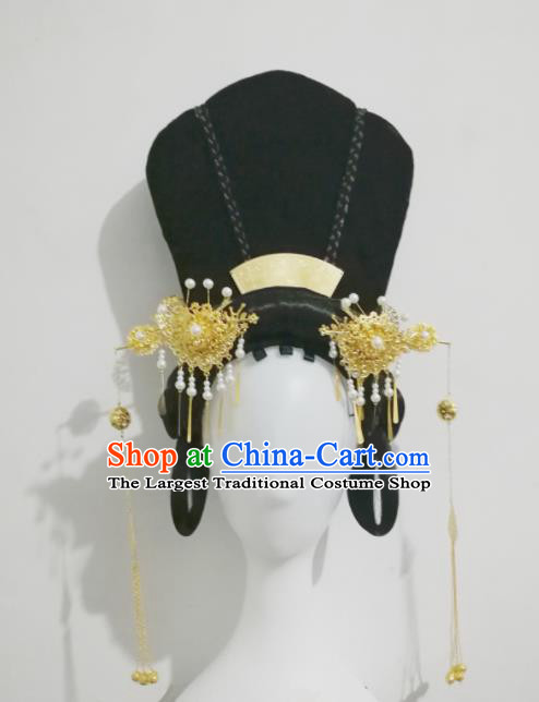 Chinese Traditional Ancient Classical Dance Hair Accessories Folk Dance Hairpins and Wigs for Women