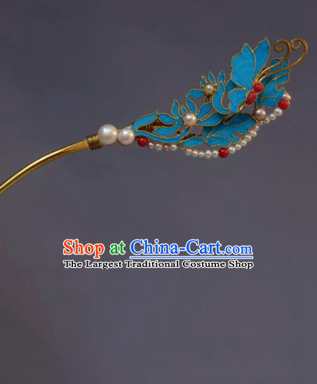 Chinese Ancient Qing Dynasty Tian-Tsui Hair Accessories Handmade Hairpins Hanfu Hair Clip for Women