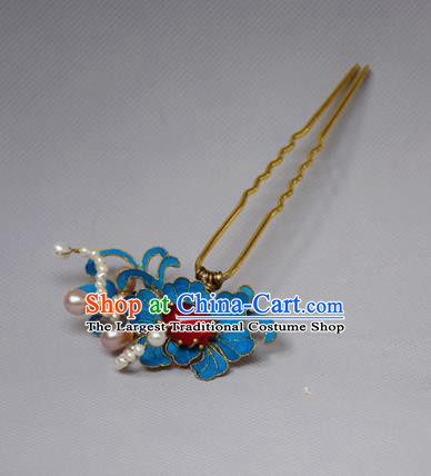 Chinese Ancient Qing Dynasty Hair Accessories Handmade Palace Tian-Tsui Lotus Hairpins for Women