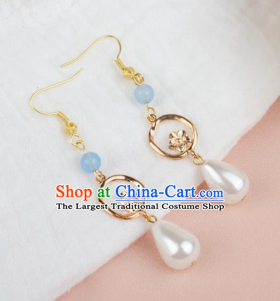 Asian Chinese Traditional Jewelry Accessories Hanfu Pearl Earrings for Women