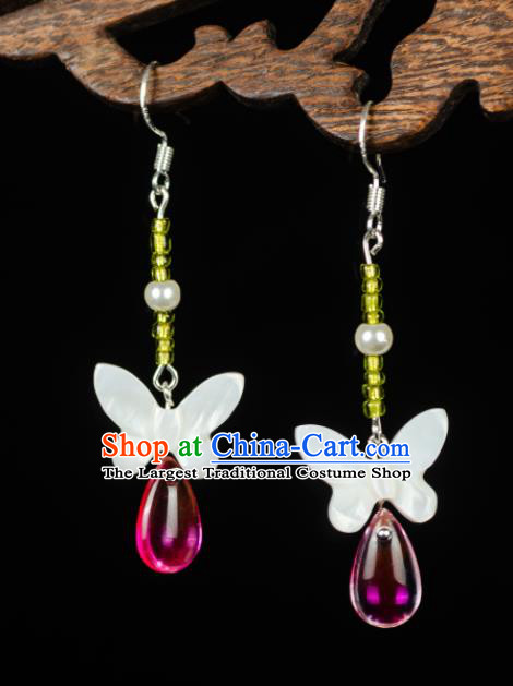 Asian Chinese Traditional Jewelry Accessories Hanfu Butterfly Earrings for Women