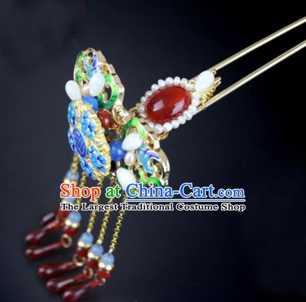 Chinese Ancient Handmade Hanfu Hair Clip Blueing Hairpins Hair Accessories for Women