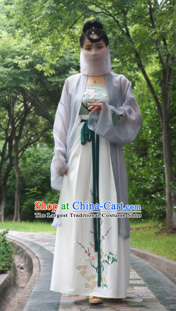 Chinese Ancient Nobility Lady Dress Tang Dynasty Embroidered Costume for Rich Women